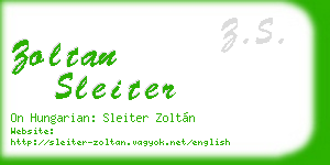 zoltan sleiter business card